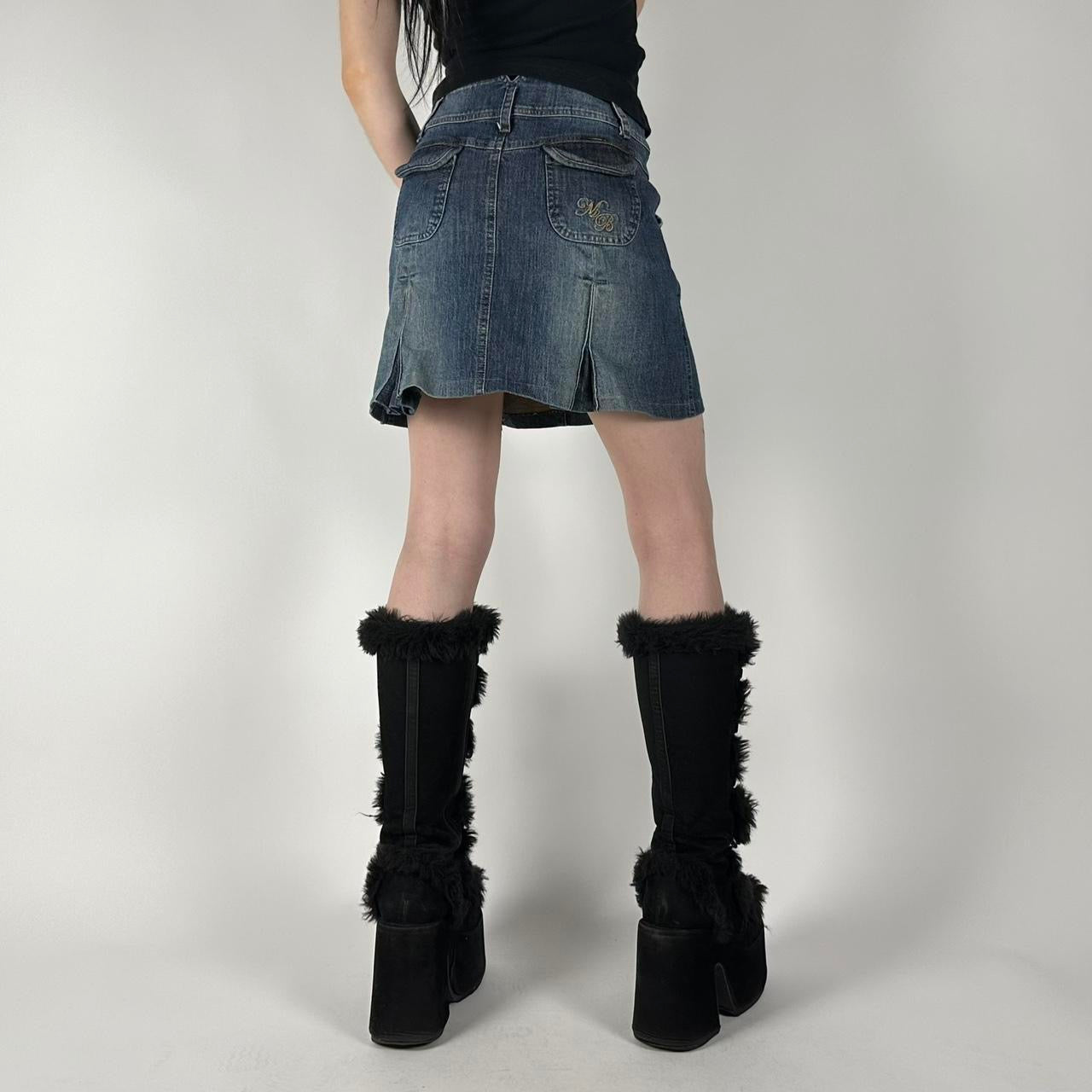 Euro Y2K Denim Mini Skirt (S)