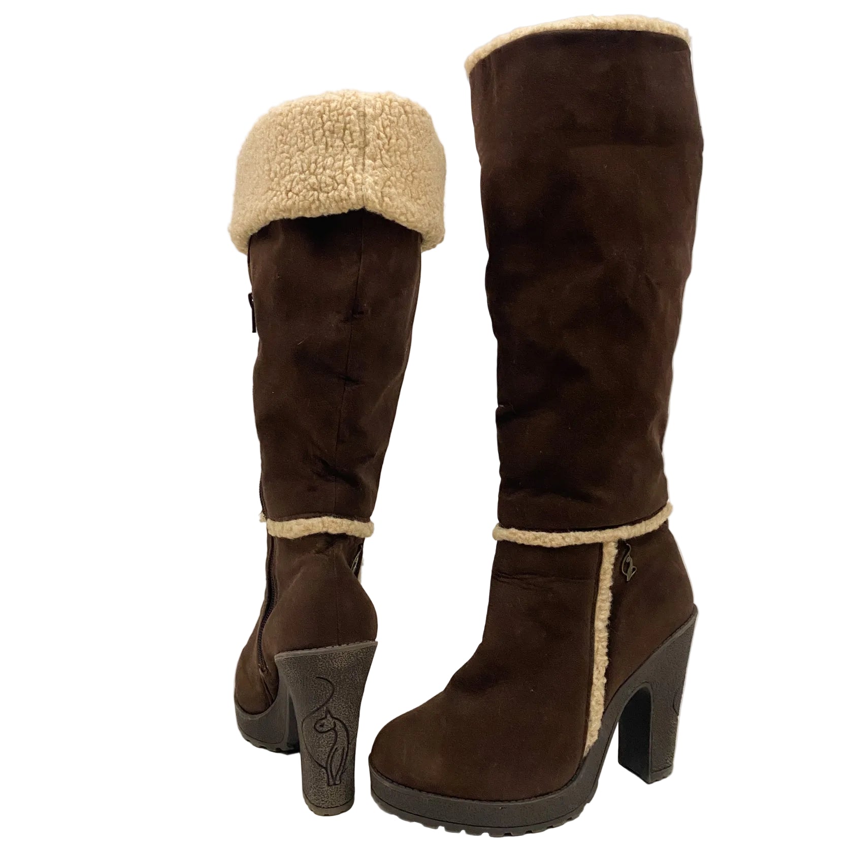 Baby Phat Brown Shearling Tall Boots (8.5)