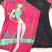 Custo Barcelona Asymmetrical Graphic Tee (M)
