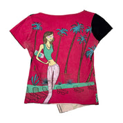 Custo Barcelona Asymmetrical Graphic Tee (M)