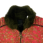 Miss Sixty 2000s Faux Fur Lined Double Zip Front Sweater (M)