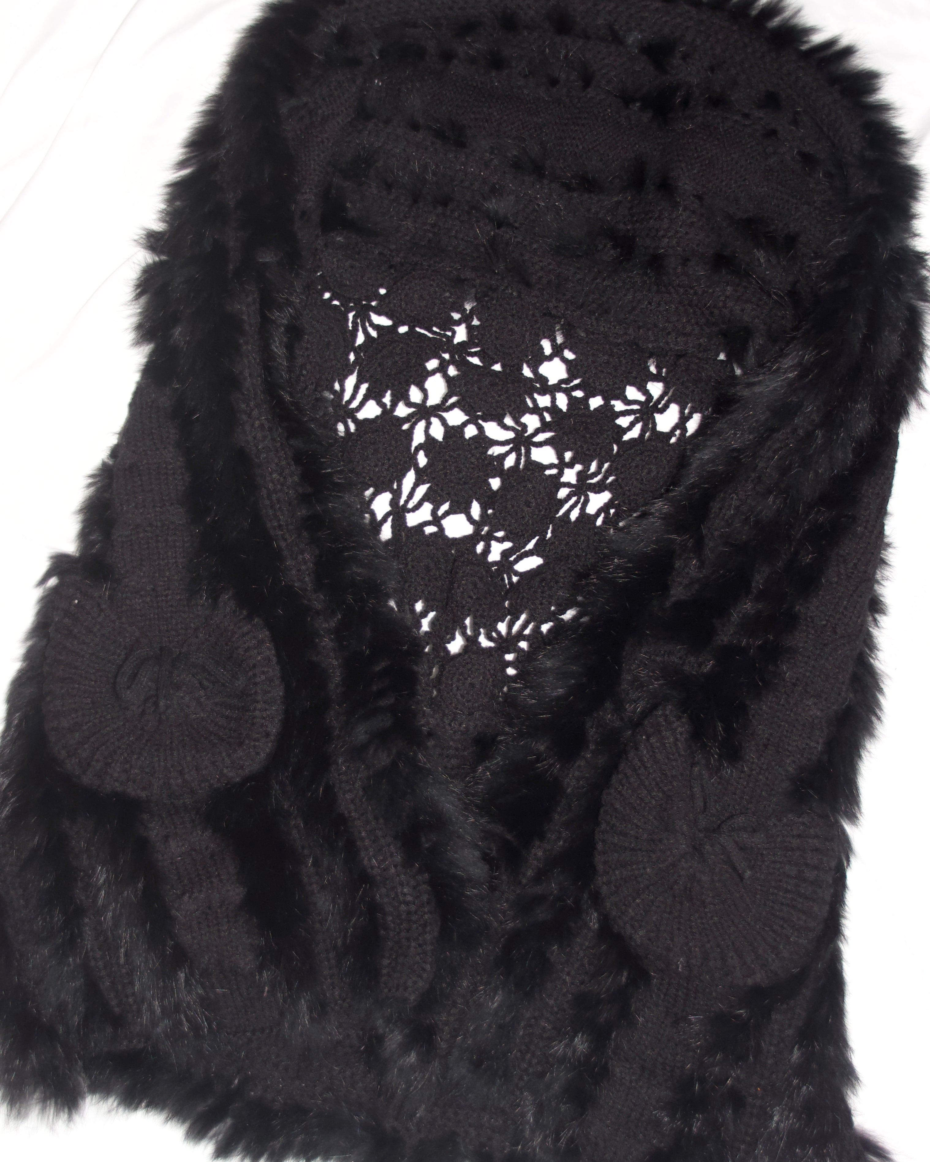 Y2K Japanese Rabbit Fur Knit Vest (S-M)