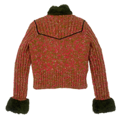 Miss Sixty 2000s Faux Fur Lined Double Zip Front Sweater (M)