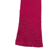 Pink Crochet Mid-Rise Jeans (S)