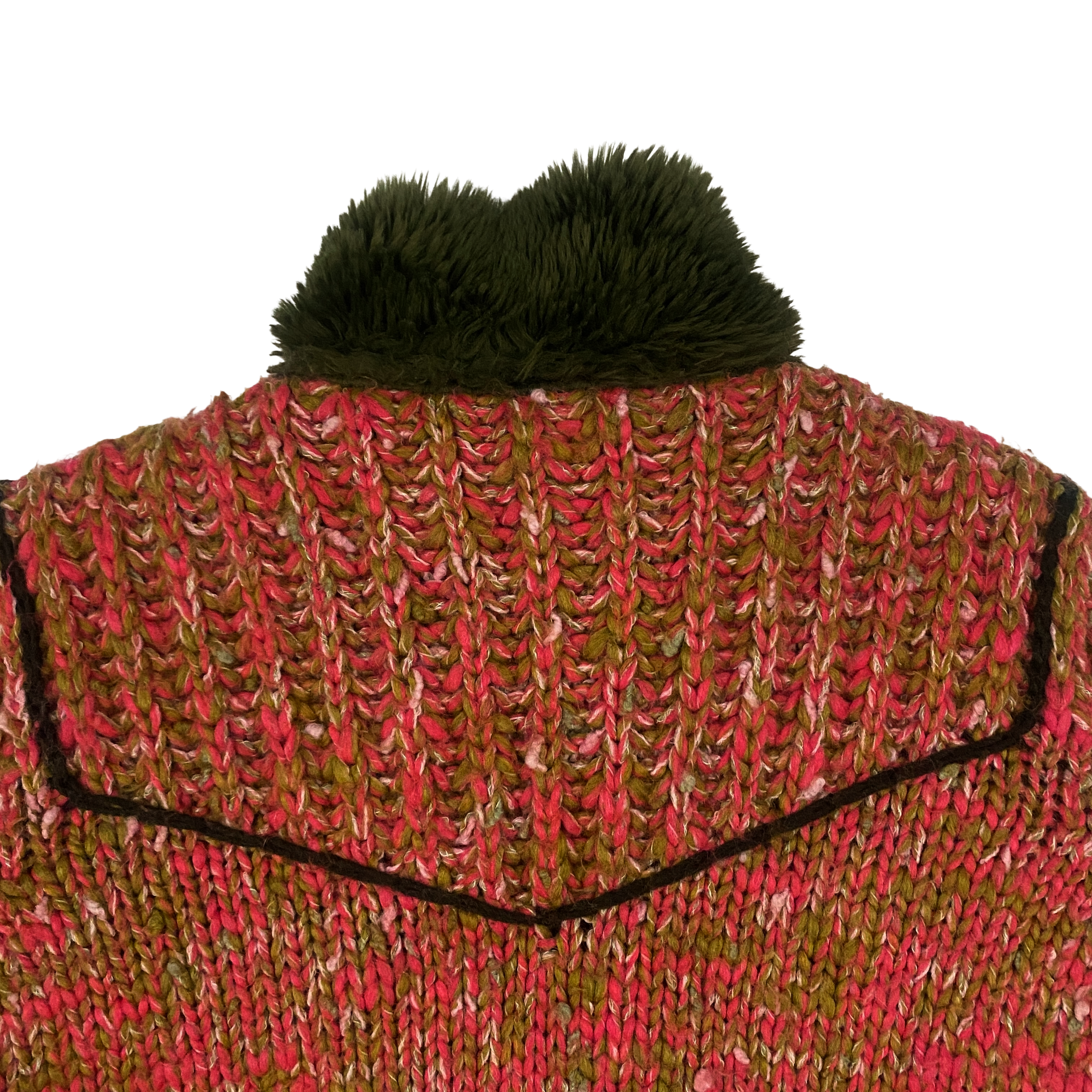 Miss Sixty 2000s Faux Fur Lined Double Zip Front Sweater (M)