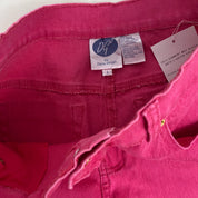 Pink Crochet Mid-Rise Jeans (S)