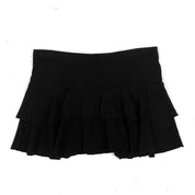 2000s Black Ruffle Mini Skirt (S/M)