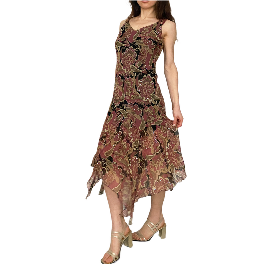 Silk Paisley Whimsy Dress (S/M)