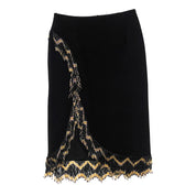 Embellished Thigh Slit Midi Skirt (S)