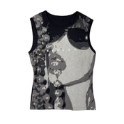 Sisley Euro Face Graphic Tank Top (S)