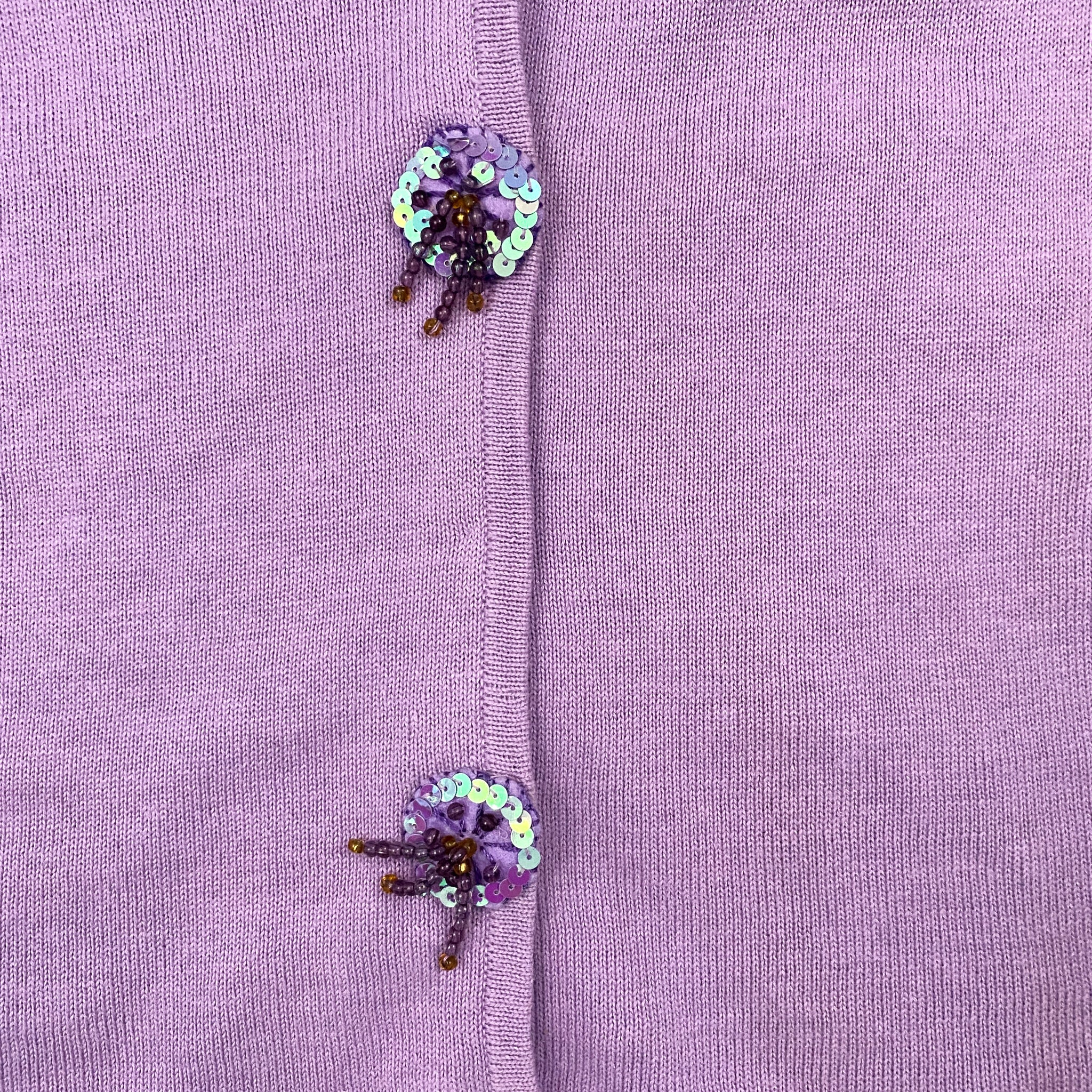 Embellished Lavender Cardigan Sweater (XS/S)