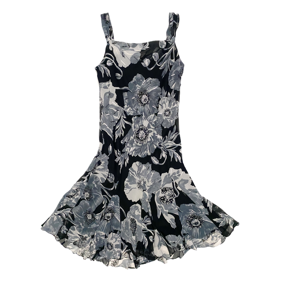 Chiffon Beaded Floral Whimsy Dress (XL)