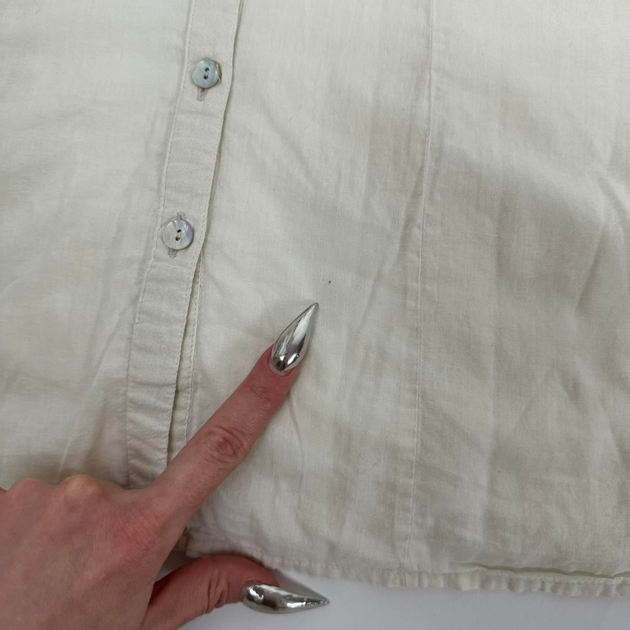 Y2K 00s Frilly Button Down (S)