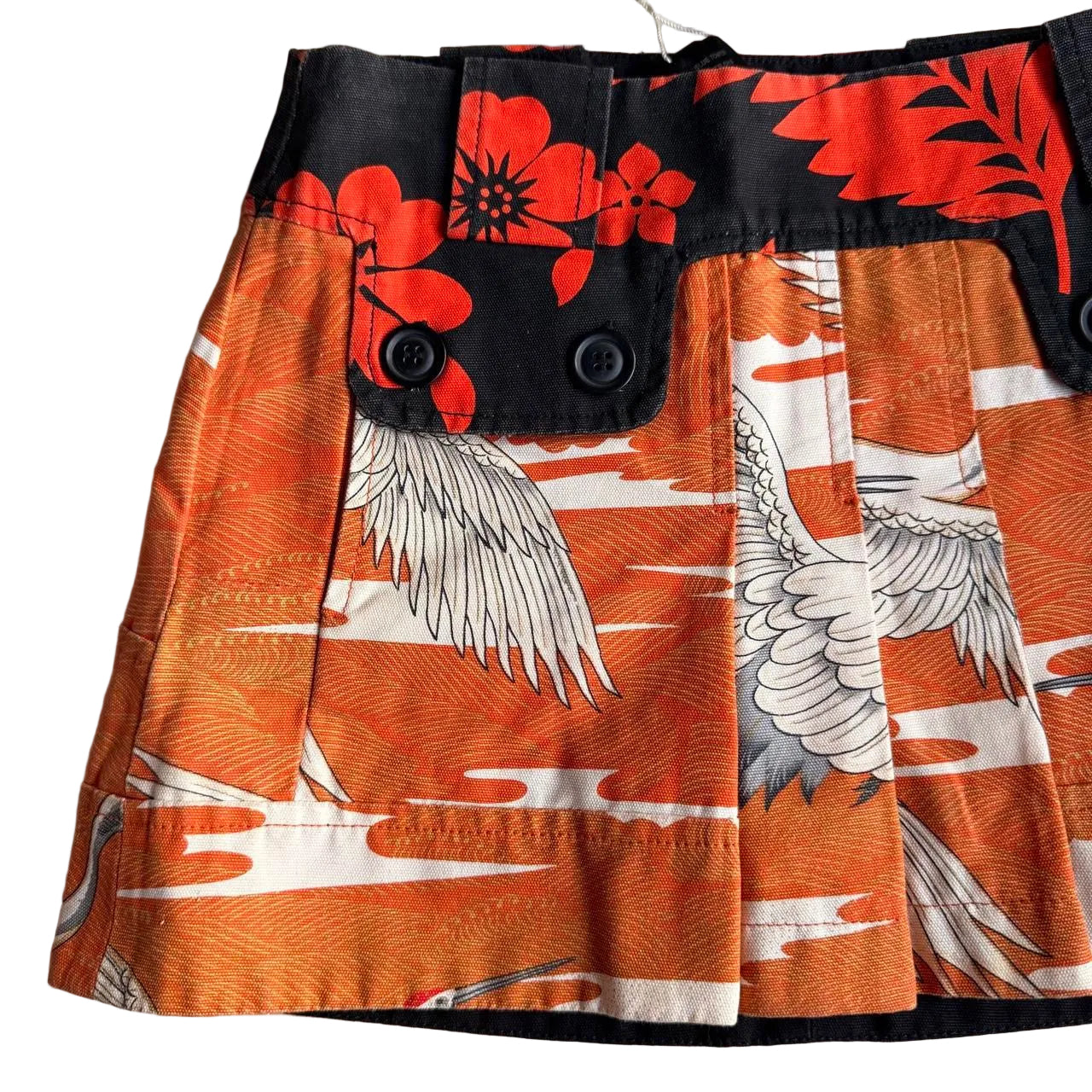 Deadstock Custo Floral Crane Mini Skirt (XS)