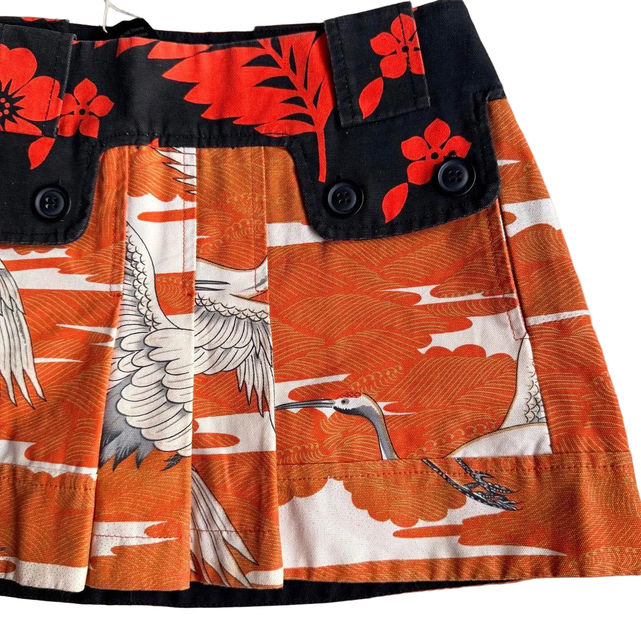 Deadstock Custo Floral Crane Mini Skirt (XS)