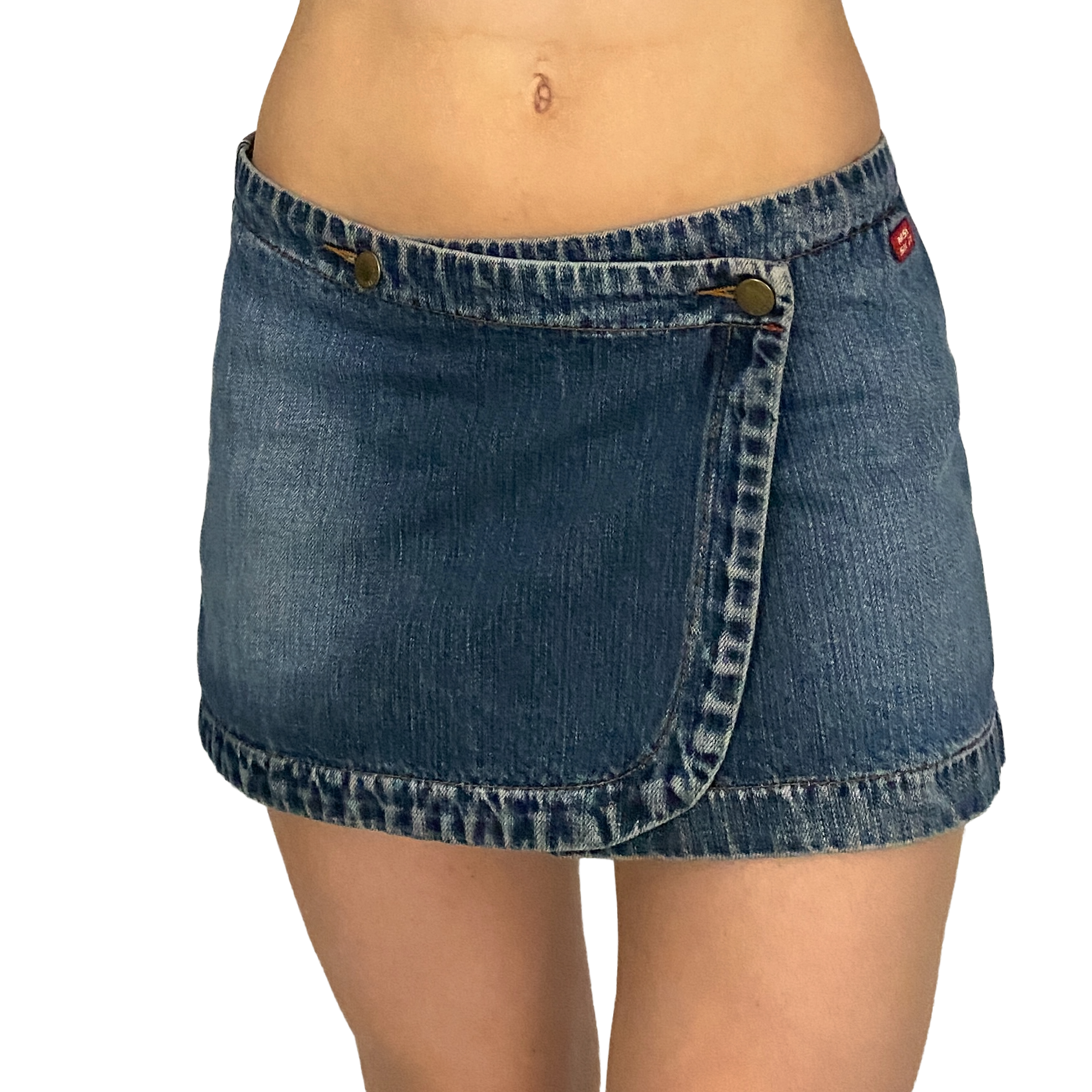 Miss Sixty 2000s Denim Wrap Mini Skirt (XS/S)