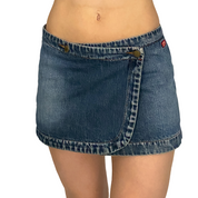 Miss Sixty 2000s Denim Wrap Mini Skirt (XS/S)