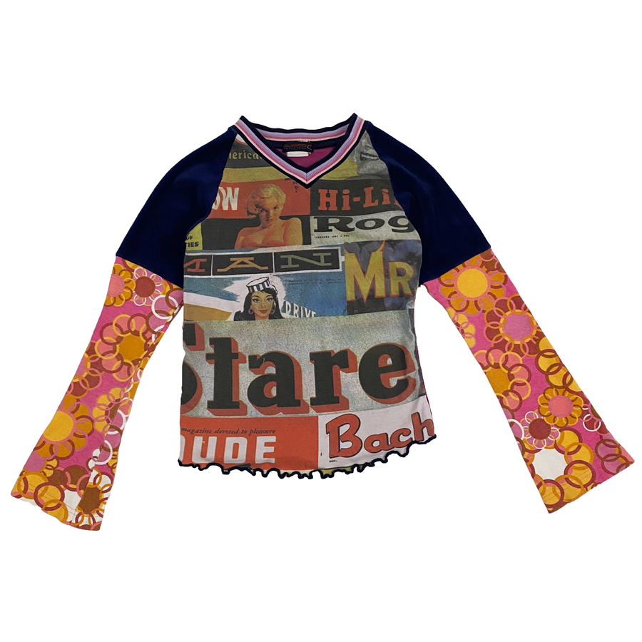 Custo Barcelona Marilyn Monroe Retro Collage Graphic Top (XS)