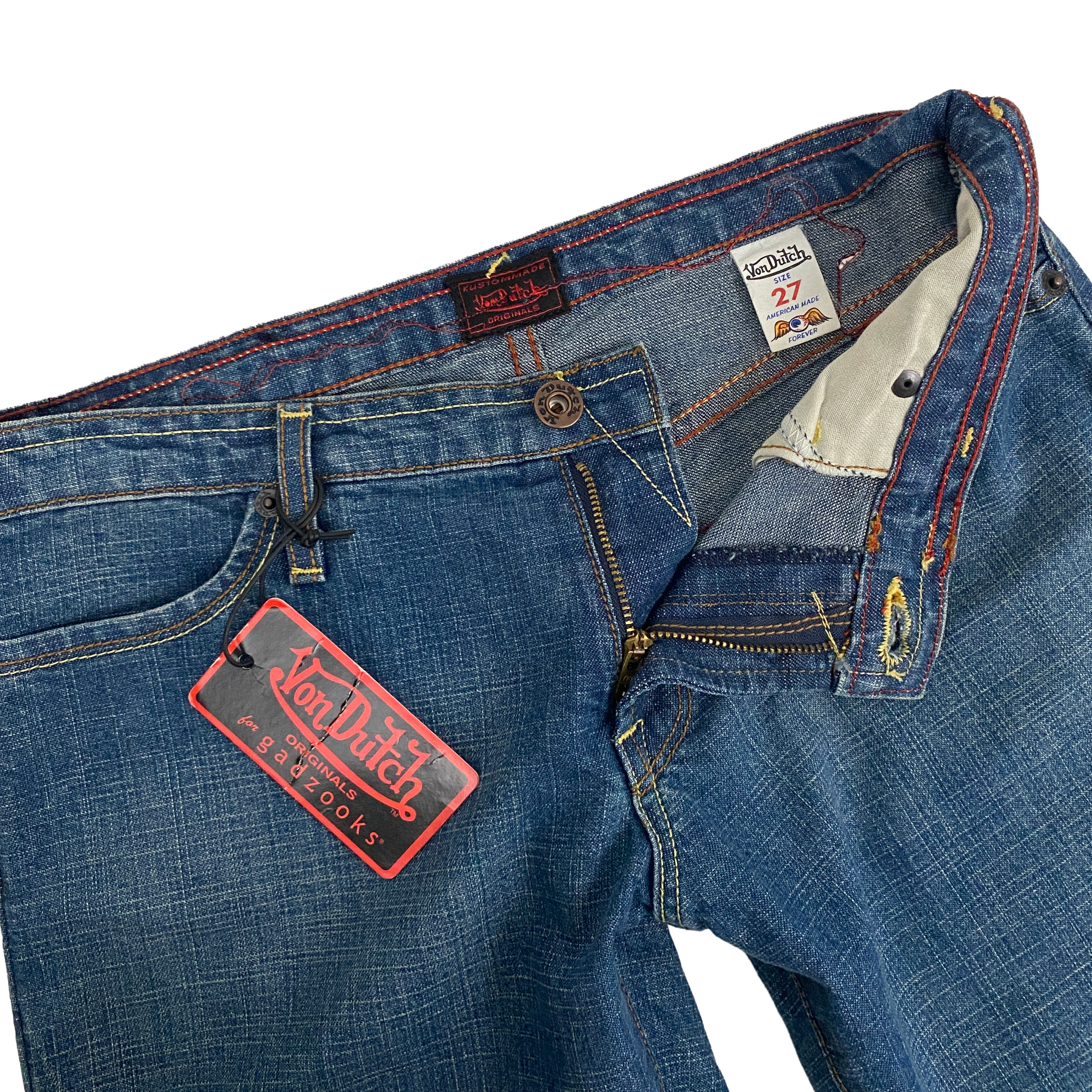 Von Dutch Low Rise Logo Flare Jeans (XS/S)