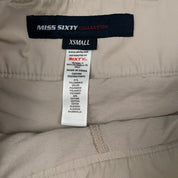 Miss Sixty 2000s Khaki Nylon Low Rise Pleated Mini Skort (XS/S)