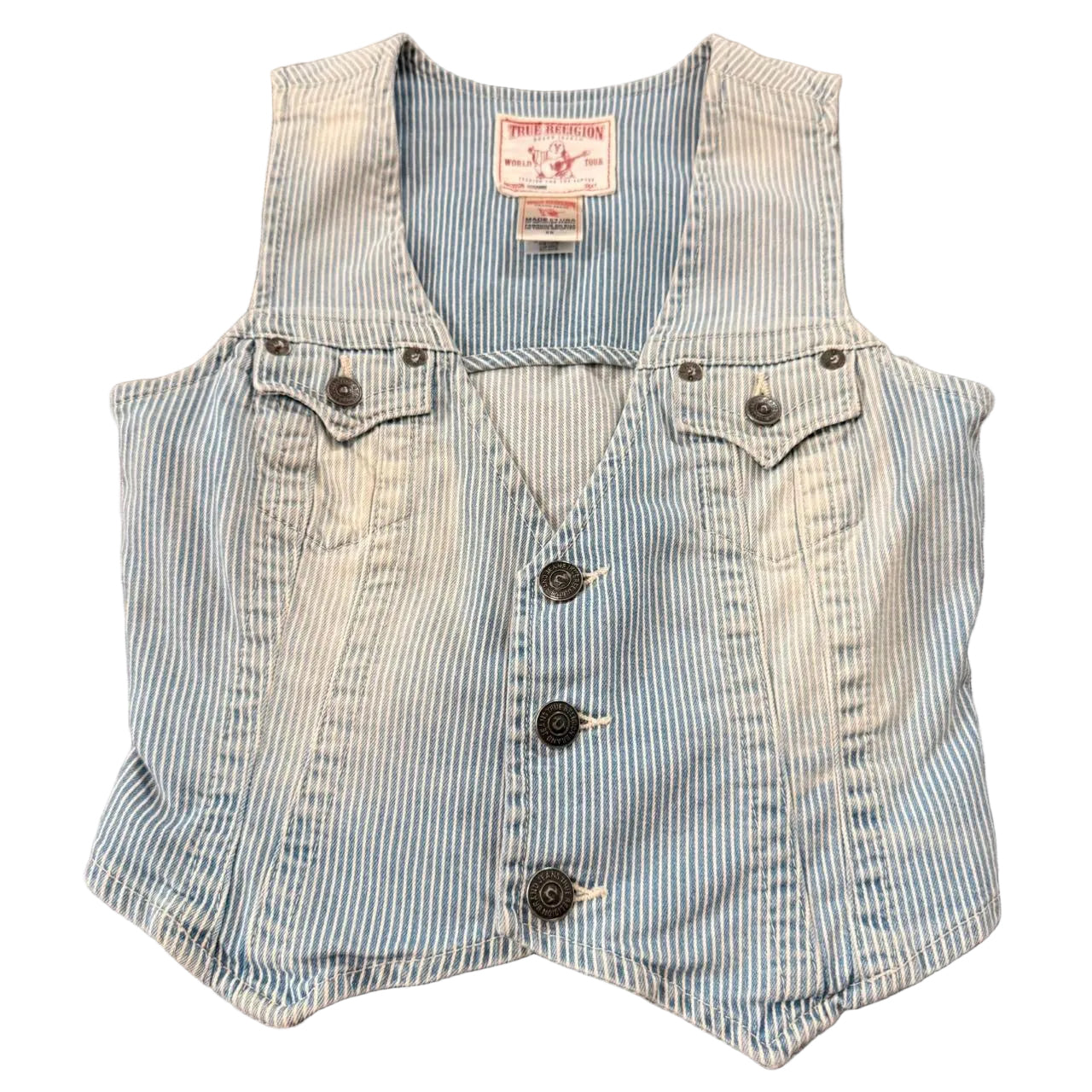 True Religion Striped Denim Vest (XS/S)