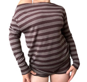 Chocolate Brown Striped Sweater (XS-XL)