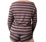 Chocolate Brown Striped Sweater (XS-XL)