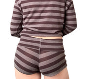 Chocolate Brown Striped Sweater Shorts (XS-XL) (Copy)