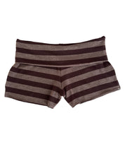 Chocolate Brown Striped Sweater Shorts (XS-XL)