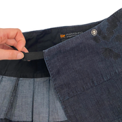 Parasuco 2000s Embroidered Denim Wrap Pleated Mini Skirt (M)