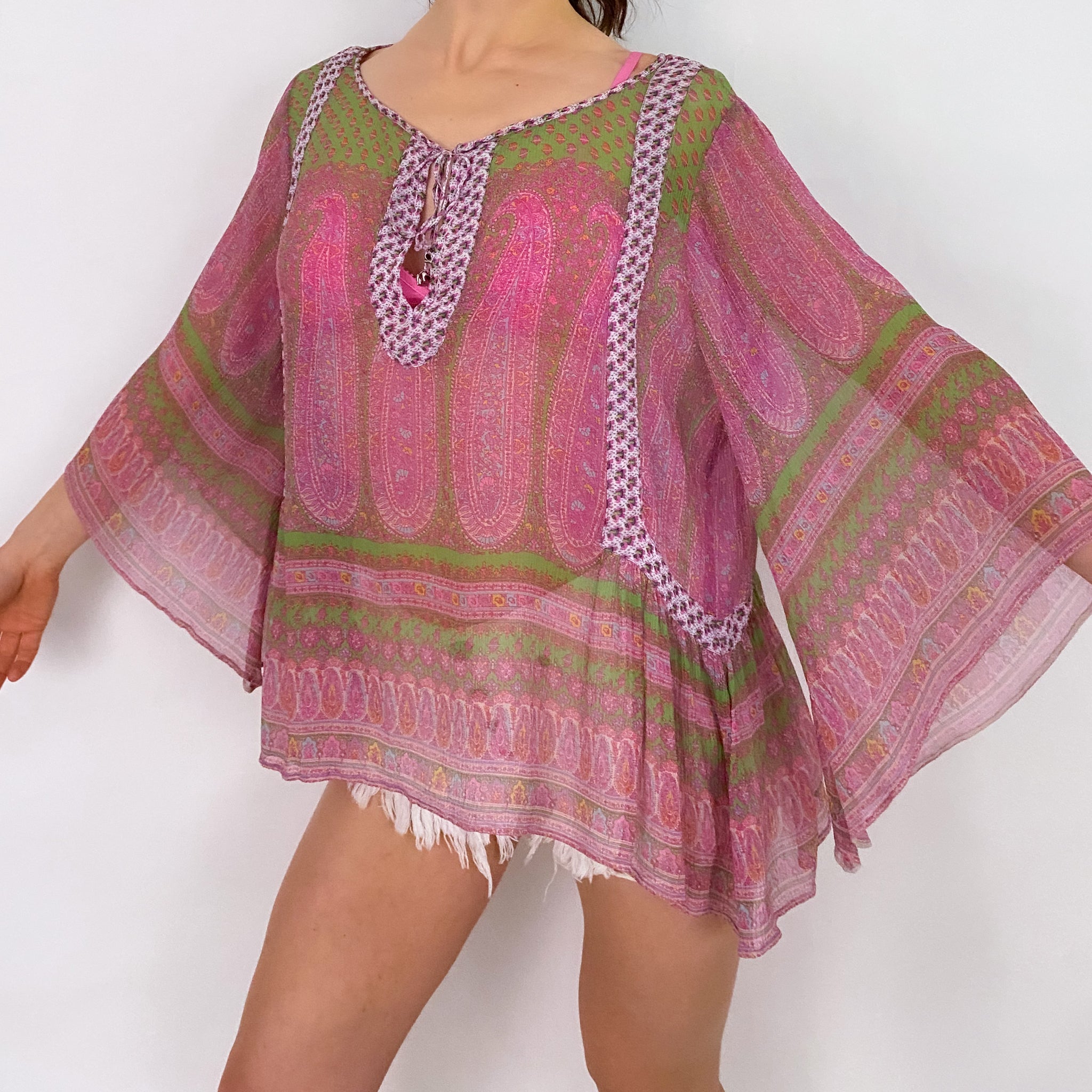 Calypso Paisley Silk Tunic - S/M