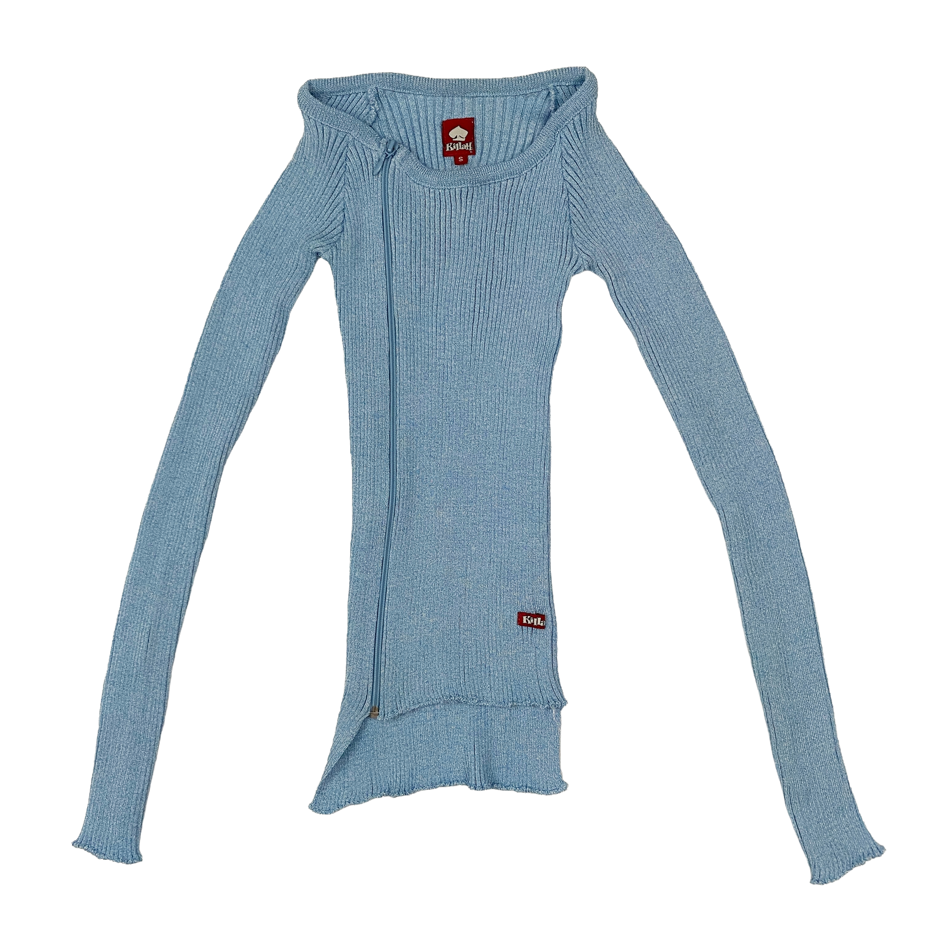 Killah Miss Sixty Shimmer Knit Asymmetric Zip Top (S)