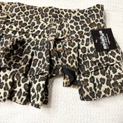 Upcycled Leopard Print Pleated Mini Skirt-Belt (S-M)