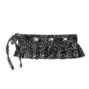 Upcycled Leopard Print Pleated Mini Skirt-Belt (S-M)