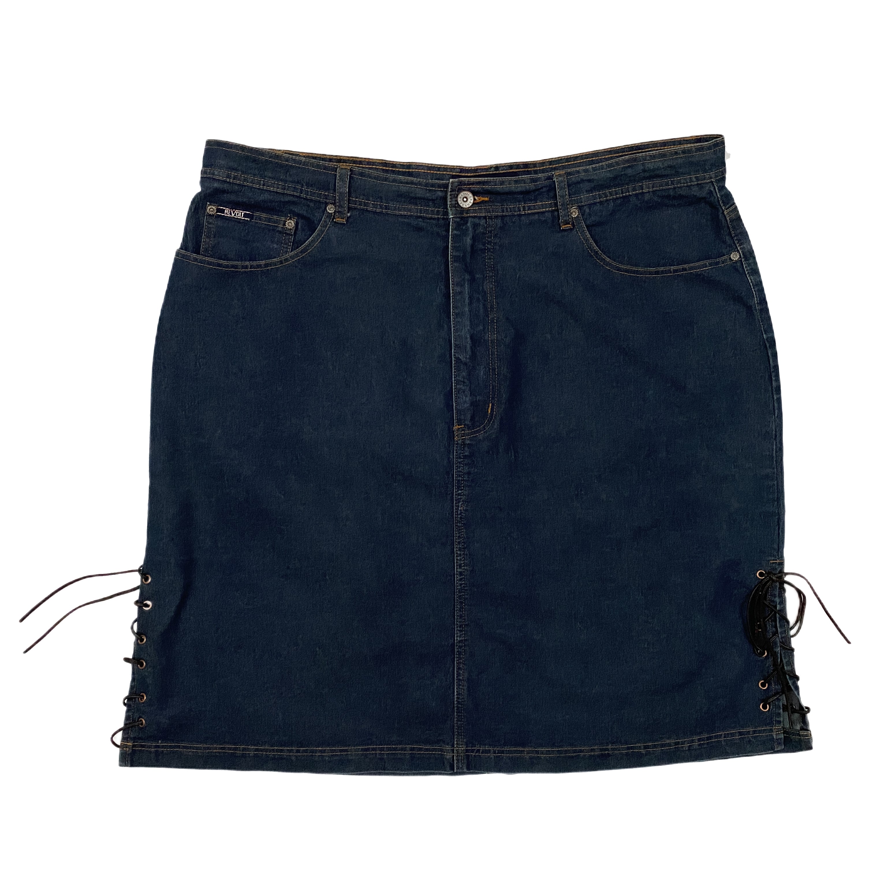Denim Lace Up Skirt (1X)