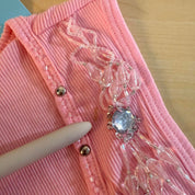 Deadstock Baby Pink Beaded Rhinestone Tank Top (M/L)