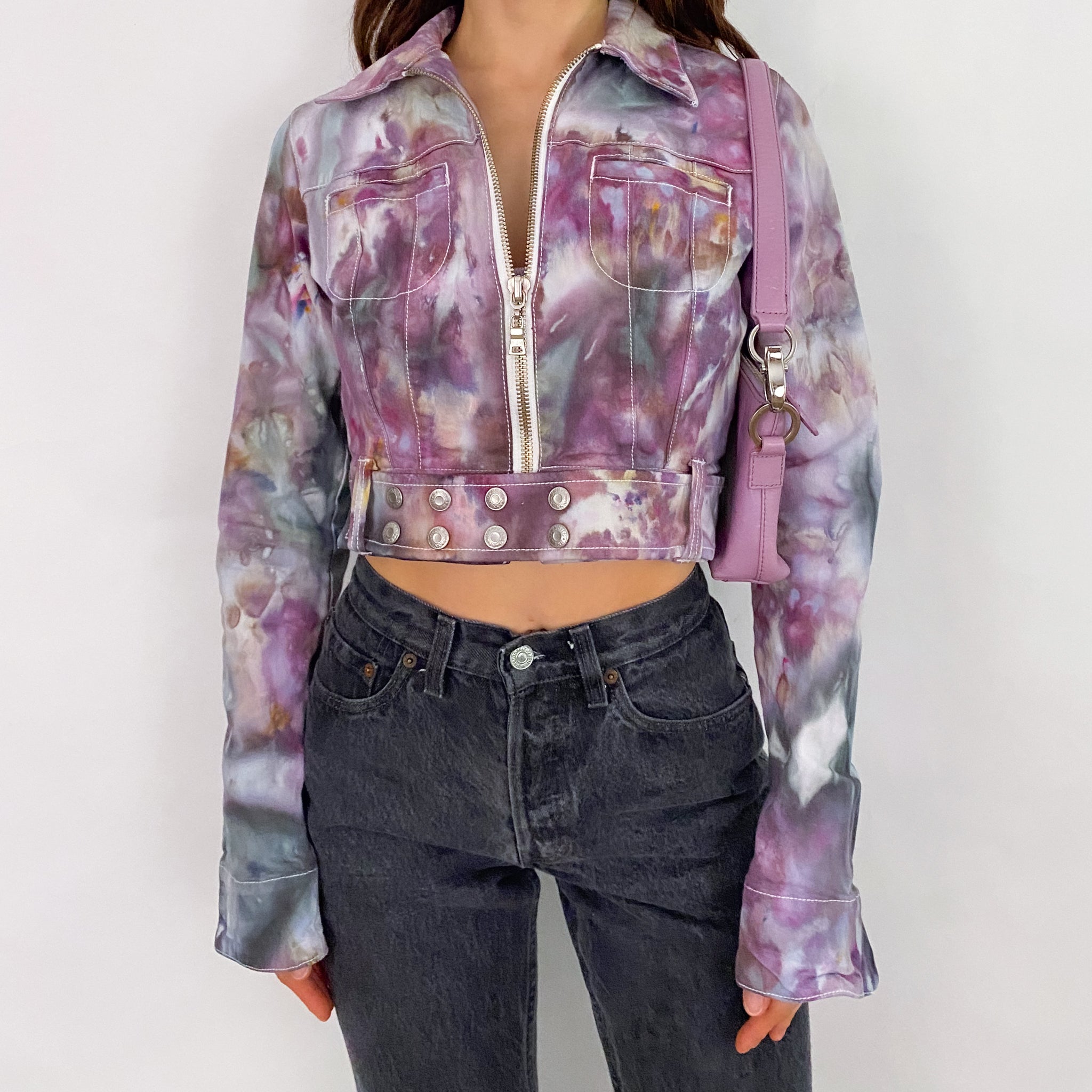 Guess Tie Dye Moto Jacket - Small