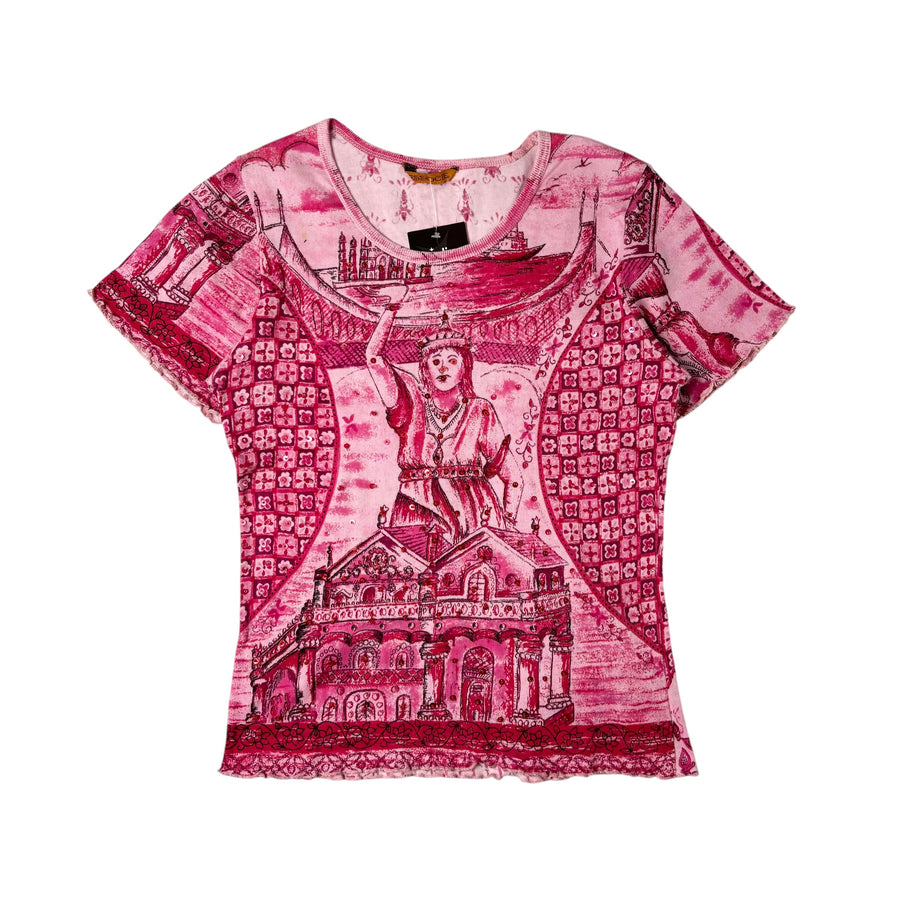 Associe Beaded Architectural Graphic Baby Tee (S-M)