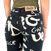 D&G Y2K Printed Jeans (XS/S)