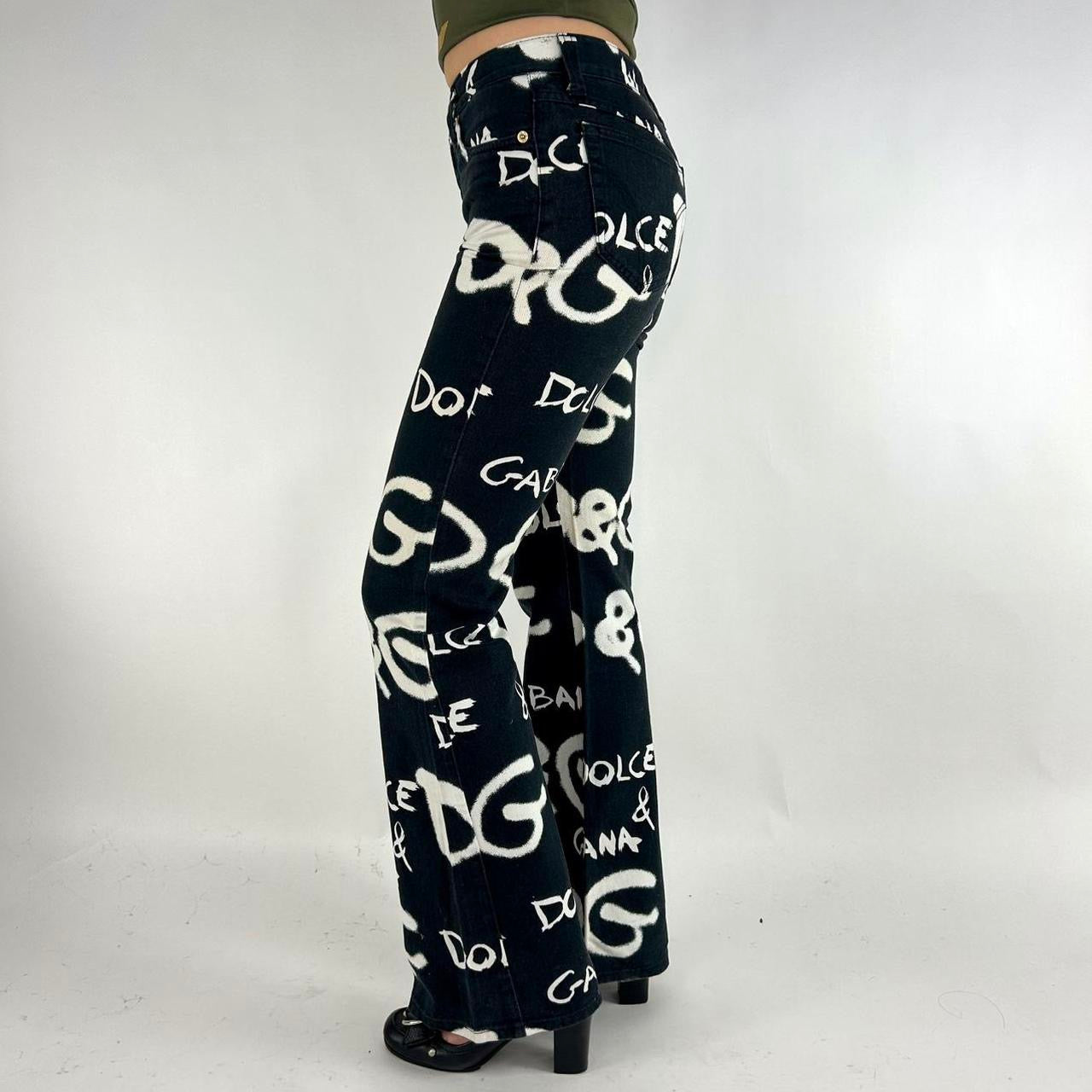 D&G Y2K Printed Jeans (XS/S)