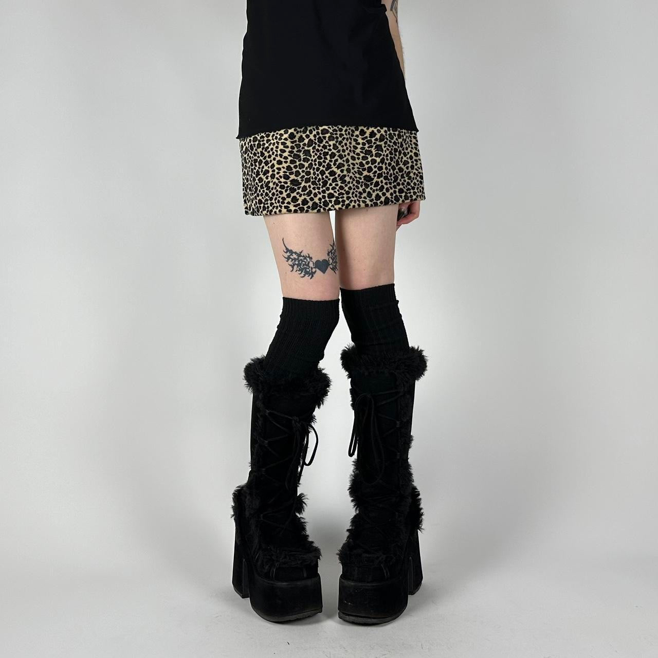 90s Fuzzy Cheetah Mini Skirt (XS)