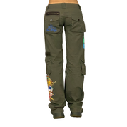 Don Ed Hardy 2000s Le Vif Production Low Rise Tattoo Cargo Pants (XS/S)