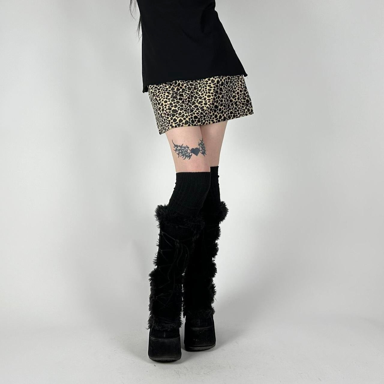 90s Fuzzy Cheetah Mini Skirt (XS)