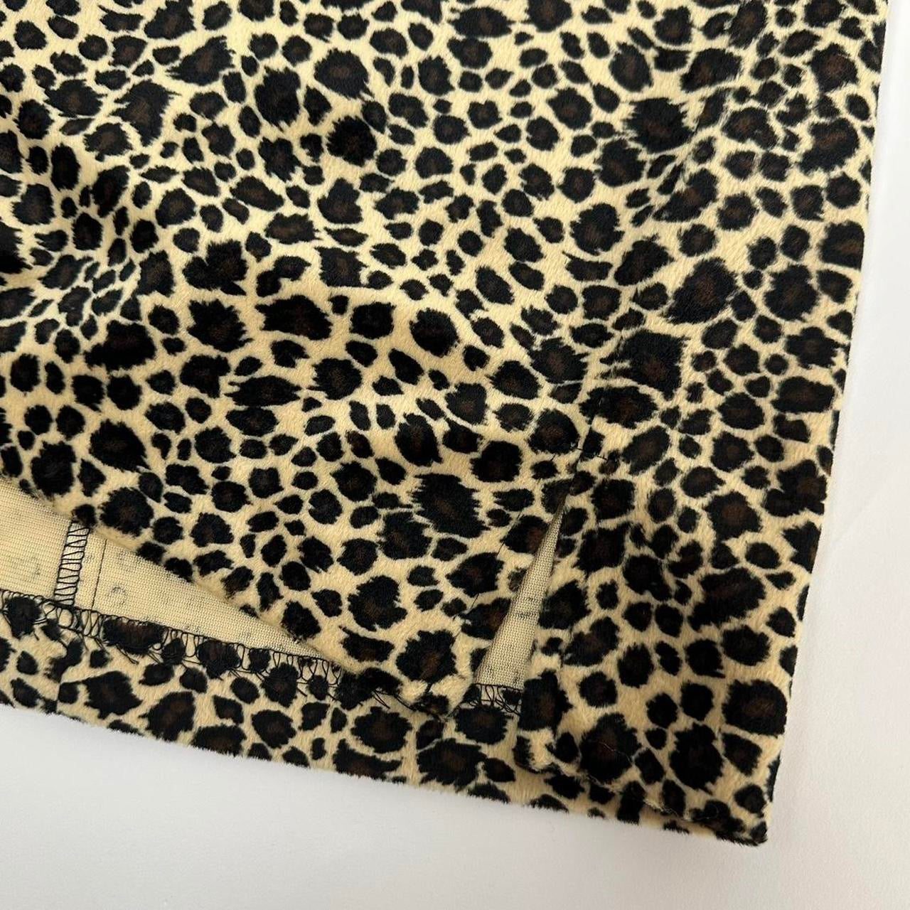90s Fuzzy Cheetah Mini Skirt (XS)