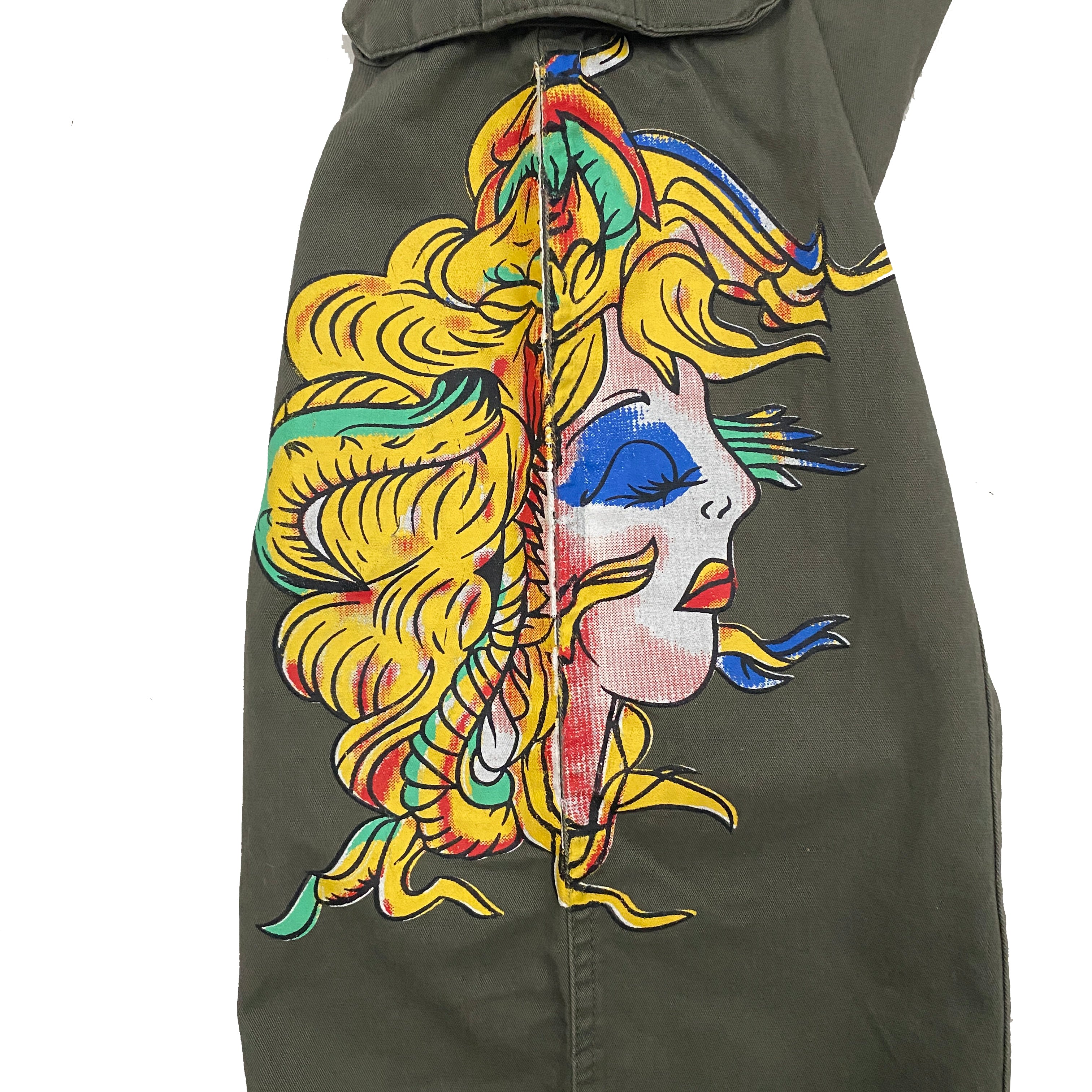 Don Ed Hardy 2000s Le Vif Production Low Rise Tattoo Cargo Pants (XS/S)