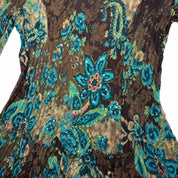 Alberto Makali Sequin Floral Bell Sleeve Top (m)