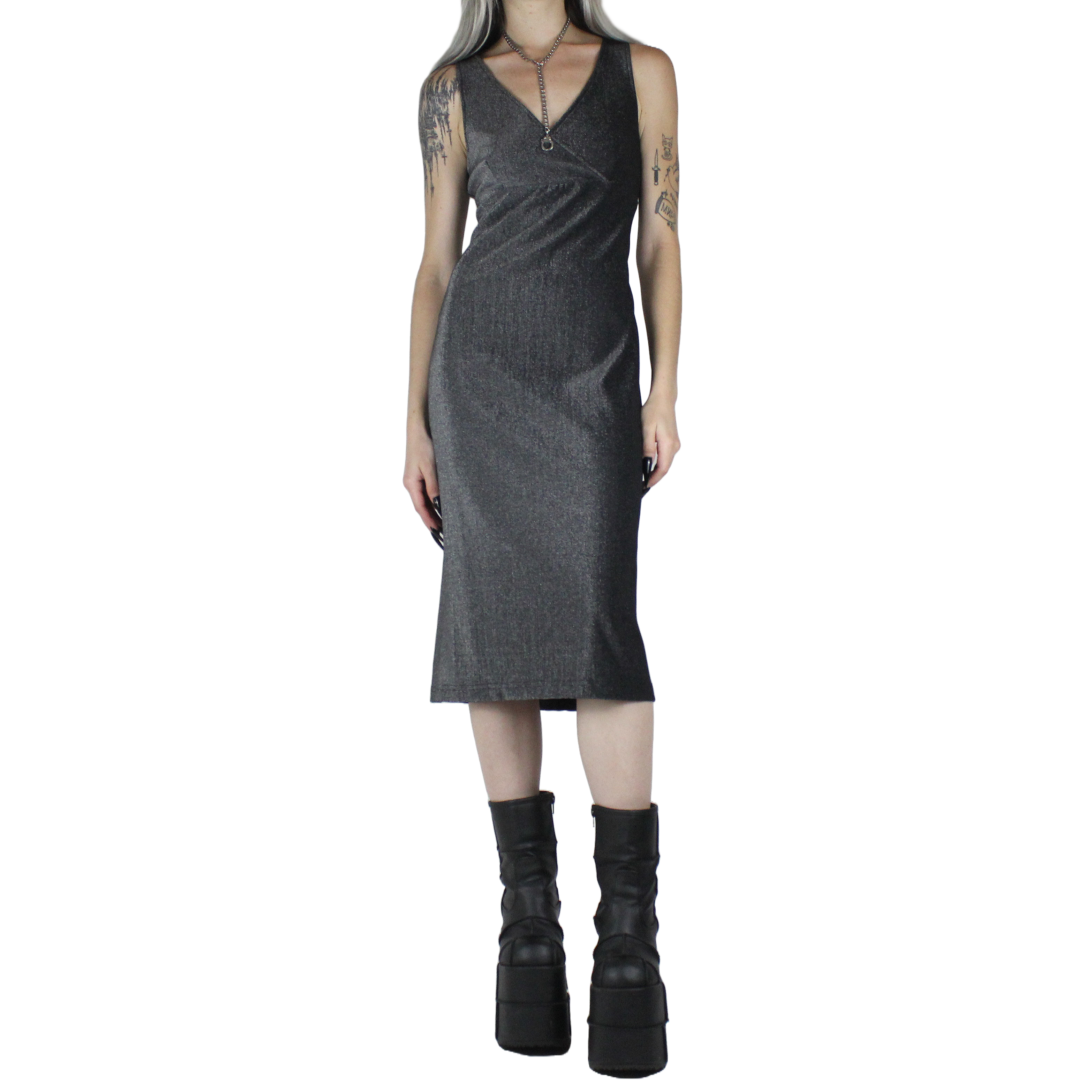 90s Silver Dress (S/M)