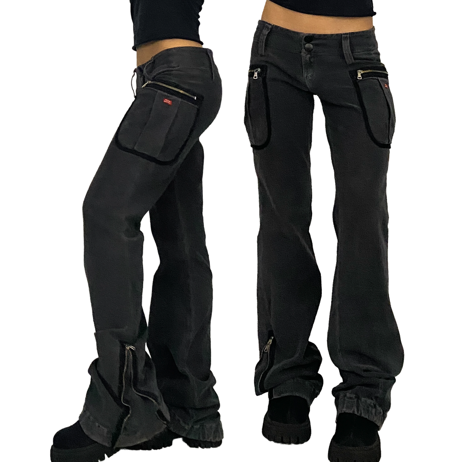 Miss Sixty 2000s Low Rise Cargo Zip Jeans (S)