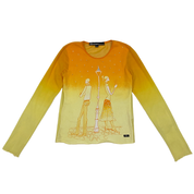 Miss Sixty 2000s Ombré Mesh Graphic Rhinestone Top (M)