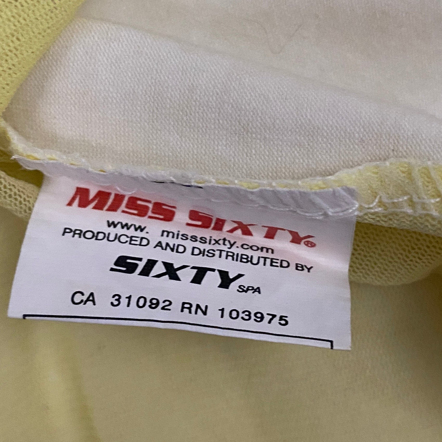 Miss Sixty 2000s Ombré Mesh Graphic Rhinestone Top (M)